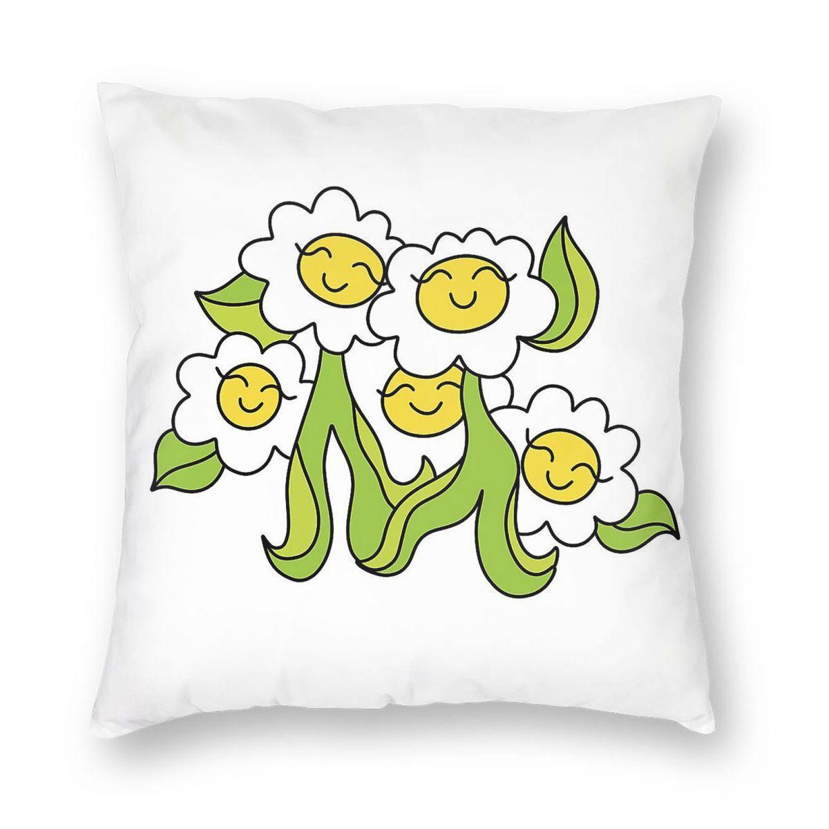 Dancing Flowers Pleasing Square Pillowcase Polyester Linen Velvet Printed Decorative Pillow Case Sofa Seater Cushion Cover 30x30cm