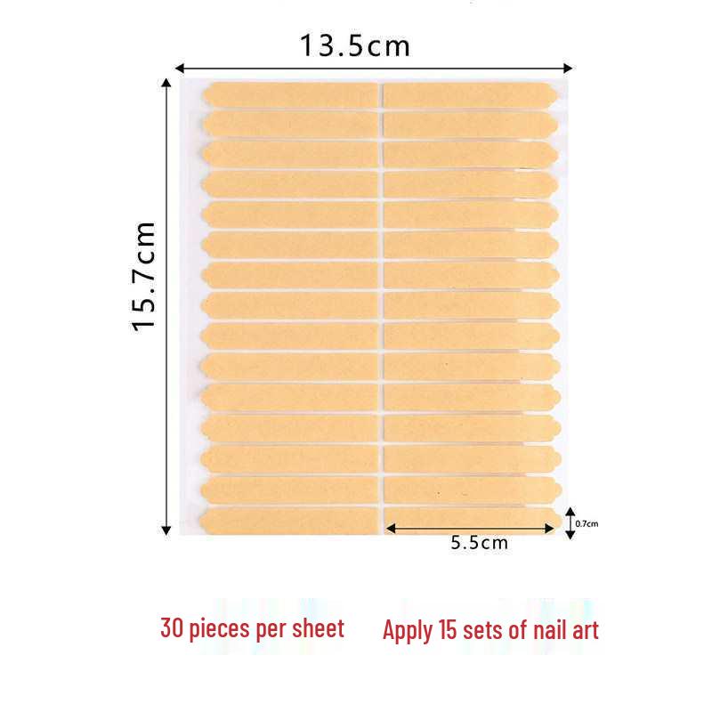 Transparent Wearable Nail Glue Strip Holder with Easy-Peel Tabs for Nail Art Display & Fixing Tape Wearable Nail Double-sided Tape [5 pieces]