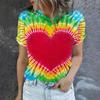 2023 Grenzüberschreitendes Sommer Herren Rundhals Kurzarm T-Shirt Liebe Damen 3D T-Shirt Digitaldruck Kurzarm Top
