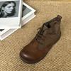 Leather Shoes,  Retro Casual Leather Ankle Boots, and A Pair of Cotton and Linen Boots