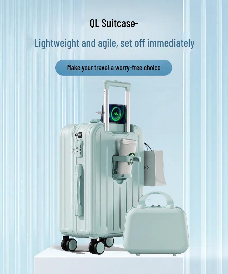 Durable 20-inch Women's & 24-inch Men's Trolley Suitcase: Stylish, Drop-Resistant Travel Luggage for Students