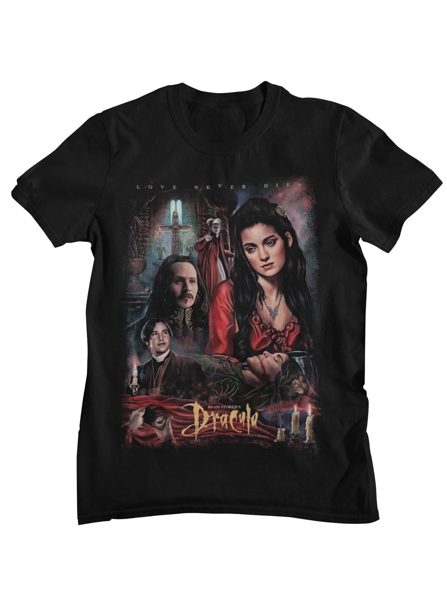 Bram Stokers Dracula Gothic Vampire Movie Poster Graphic TShirt Unisex Women Casual Cotton Streetwear Tops 4XL