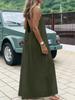 Vestido Tejido Holgado sin Espalda con Tirantes Finos para Mujer Tallas Grandes