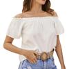 Women's Summer Casual Off-shoulder Ruffle Shirt Short Sleeve