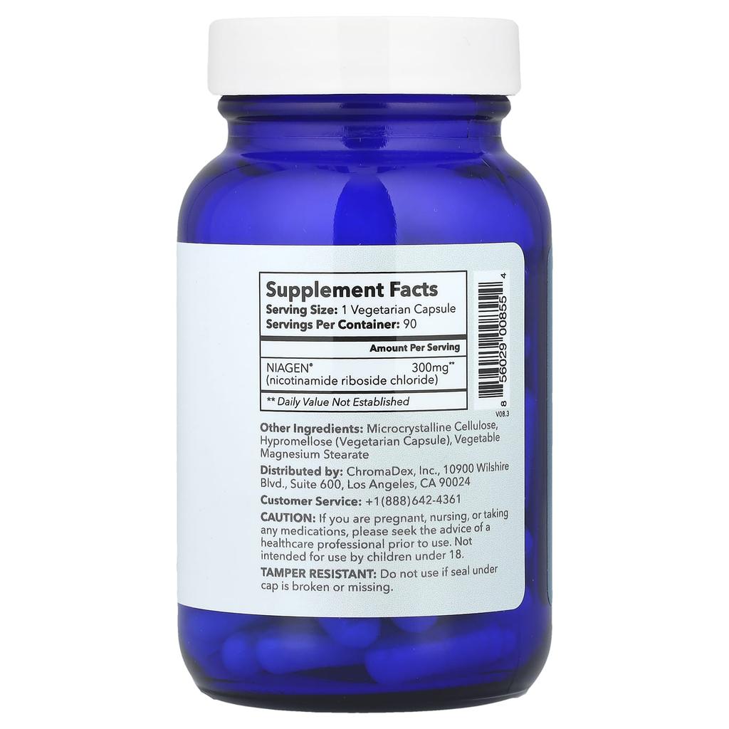 Nicotinamid-Ribosid-Chlorid, 300 mg, 90 Gemüsekapseln