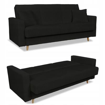 Sofa Bed Rene Sofa Bed with Storage Corduroy Black