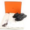 Hermes Sandals Frog Chaine d'Ancre Leather Flats Black Leather Women 36.5 Used