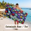 Personalized Beach Towel,Among Us Custom Printed Name Text, Super Absorbent Towel For Beach Vacation