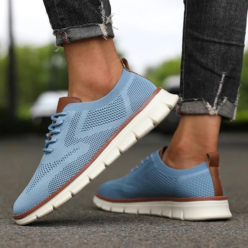Pánské ležérní sportovní boty Pletená síťovina Prodyšné Trendy vzhled Ploché boty Venkovní Univerzální Street ležérní Protiskluzové boty