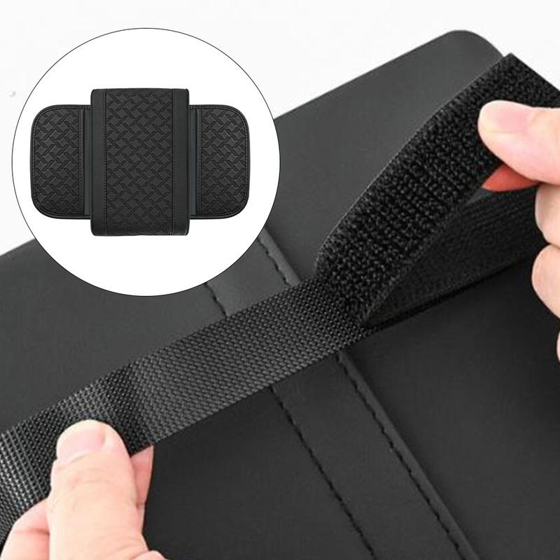 Leather Car Armrest Mat With Side Storage Pockets For Sedans And SUVs Arm Rest Mat Center Console Protector Cover Interior