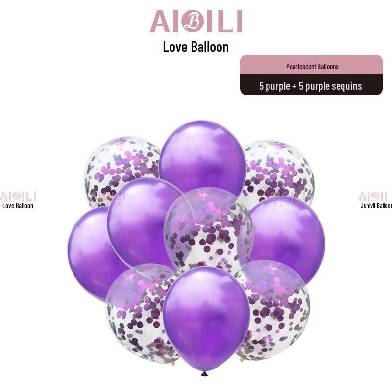 Metallic Sequin Balloon Set for Birthdays, Valentine's Day, and Weddings