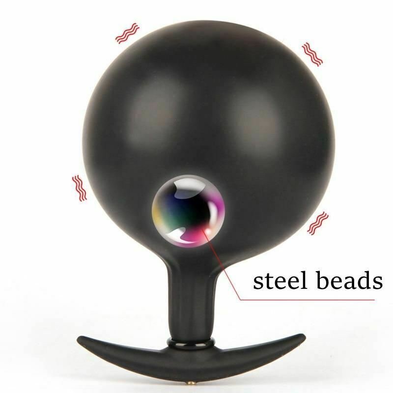 Inflatable Big Plug With Steel Beads Expandable Anal Dilator Non Vibrating Butt Plugs