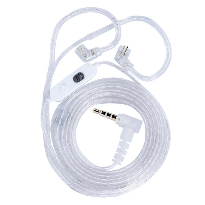 

KZM2 Earphone Cable 3.5mm 2 Microphones Silver Plateds Upgrades IEM Cables with EQ Tuning Switch DACs Decoding for C PIN 1