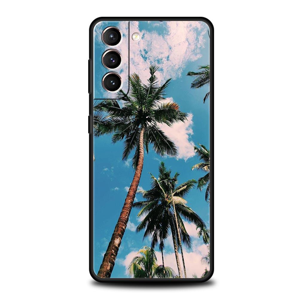 Custodia per Telefono Palma da Cocco per Samsung Galaxy S24 S23 S22 S20 Ultra S21 FE 5G S10 S9 Plus S10E S8 Cover Morbida