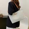 Large Capacity Canvas Shoulder Bag with Leather Strap, Casual Versatile Tote Bag with Deer Charm Crossbody Bag for Women Commute