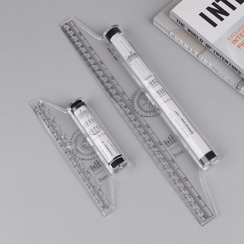 1Pc Angles Line Ruler 15/30cm Multi-Function Drawing Tool Metric Rolling Ruler Clear Parallel Rolling Ruler