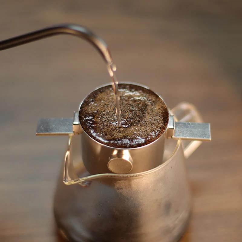 304 Stainless Steel Hanging Ear Coffee Filter Cup Portable Hand Flush Filter Filter Paper Filter-free Funnel Coffee Utensils