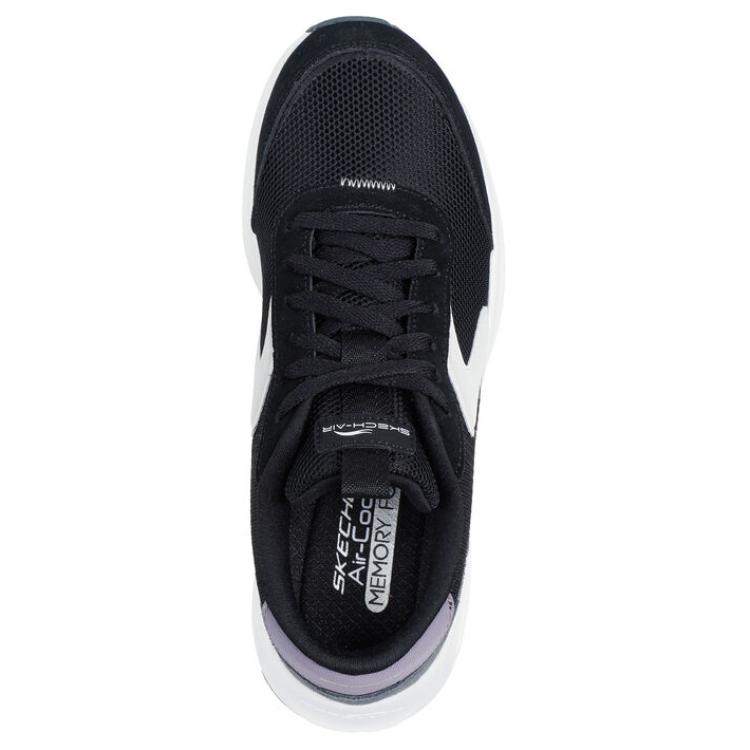 Skechers Skech-Air Court - Air Wave Comfortable Durable Low-Top Lifestyle Shoes Women Sneakers Black White 150076-BKWG