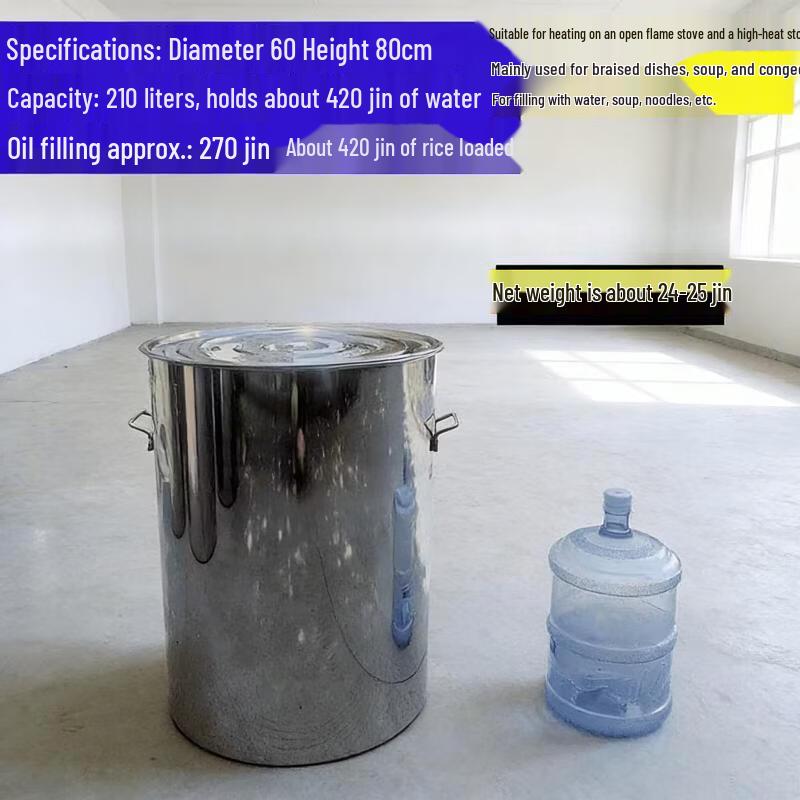 Commercial Stainless Steel Round Bucket with Lid
