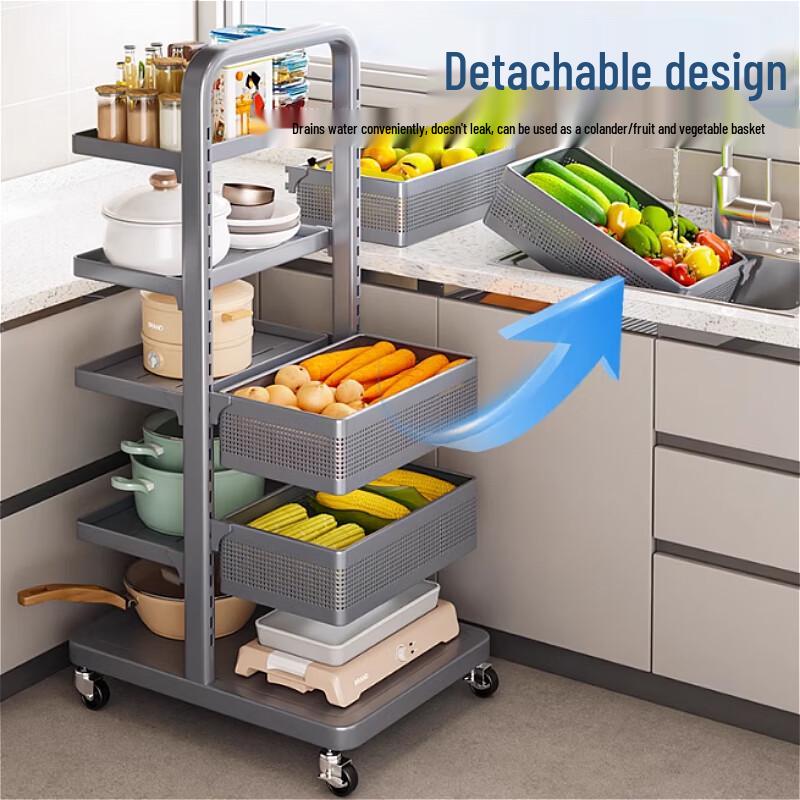 Beifu Modern 5-Tier Carbon Steel Kitchen Storage Rack