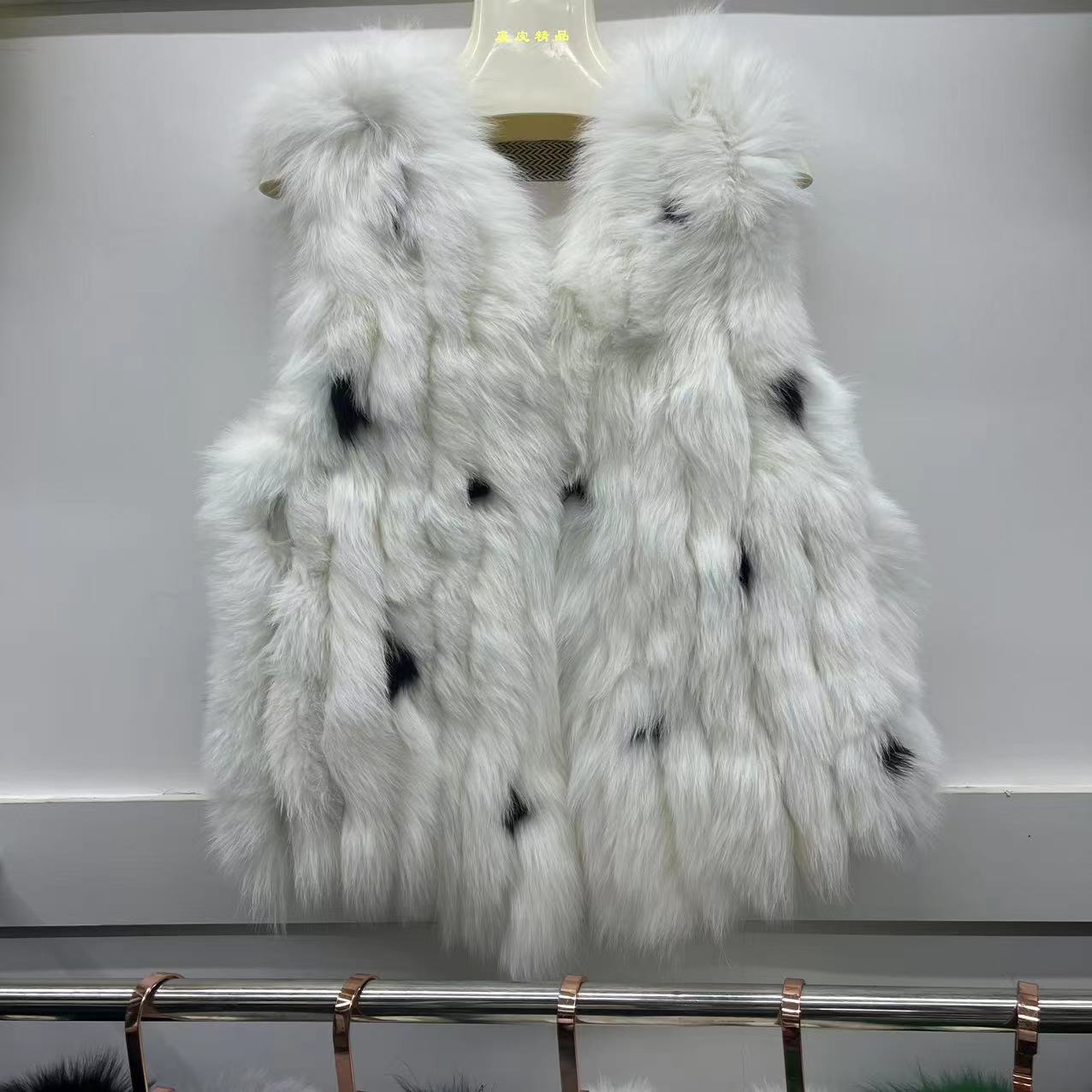 

Жилет из лисьего меха женский из натурального меха осенне-зимний короткий универсальный жилет мех интегрированный молодой мех женщина one size