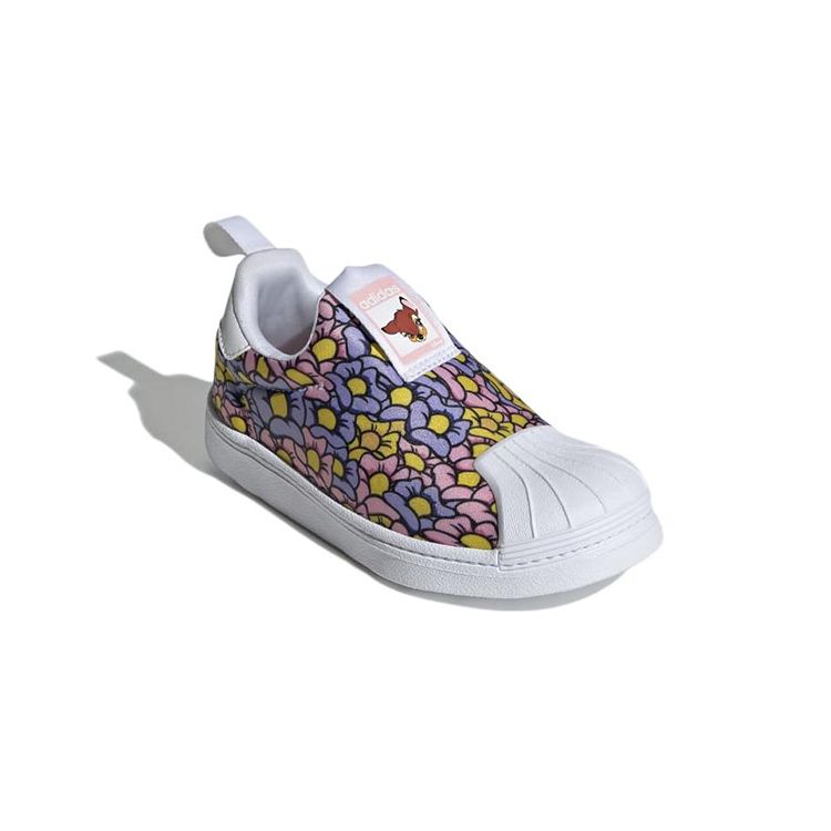 Adidas Disney X  Originals Superstar Series 360 Durable Breathable Low-Top Skate Shoes Kids Sneakers Pink Purple GX3297