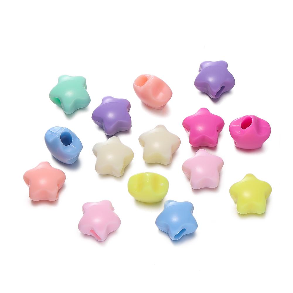 30pcs Acrylic Mixed Color Large Hole Beads Heart Star Shaped Spacer Beads for DIY Necklace Bracelet Jewelry Making Finding