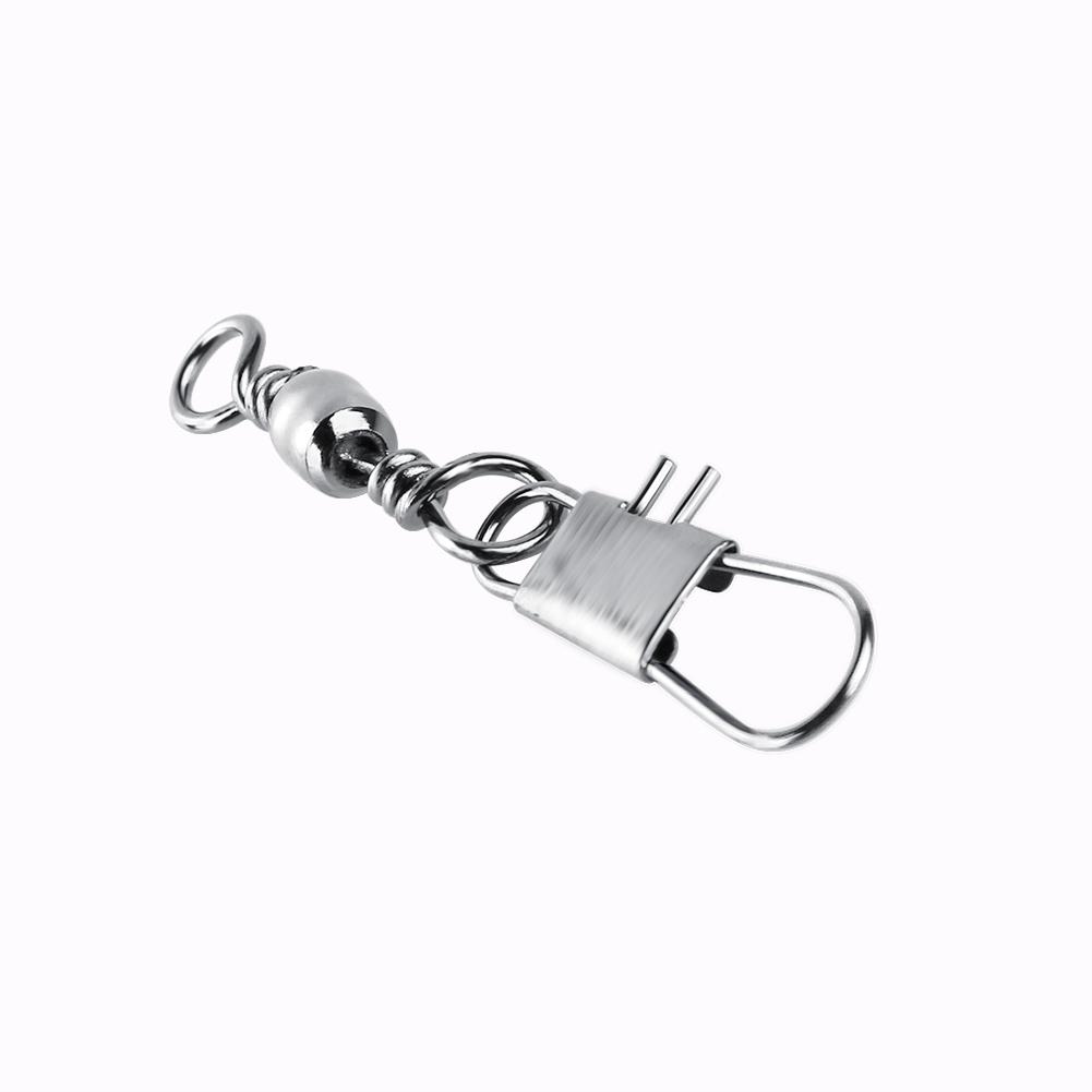 100 x Brass Barrel Swivel Fishing Pin Connector B Solid Rings w  Interlock Snap