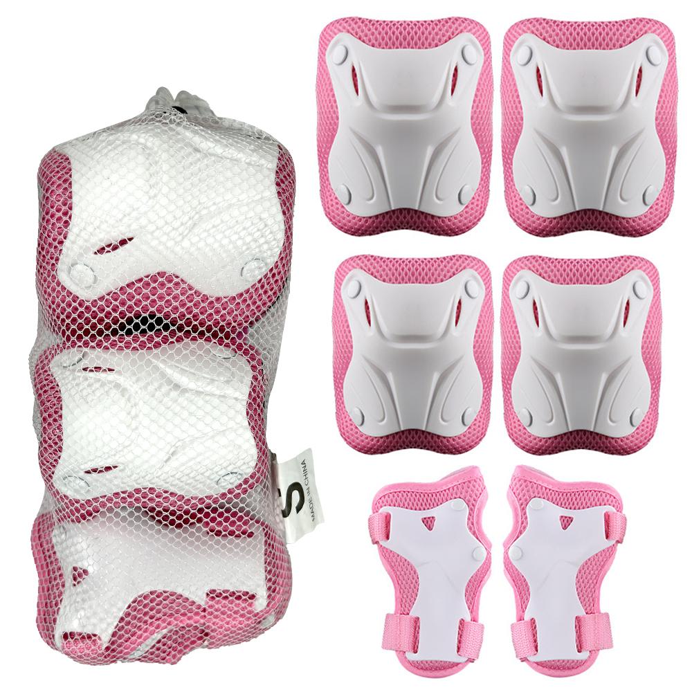Kids Knee And Elbow Pads With Wrist Guards 6 In 1 Protective Gear Set For Skateboarding Cycling Bmx Bike Scooter Skating Riding