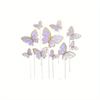 Mixed Size Butterfly Cake Decoration, 3D Pink and Purple Butterfly Paper Cupcake Decoration, Birthday and Wedding Party Supplies