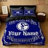 Schalke Fanartikel Benutzerdefinierter Namensmuster Bettwäsche Steppdecke Set Bettbezug Kissenbezug Heimgeschenk(1 Bettbezug + 2 Kissenbezüge, ohne Füllung)