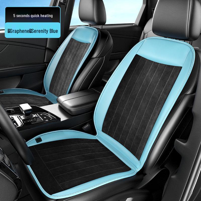 Graphene Heated Car Seat Cushion, 12V/24V Plush Winter Warm Pad, Universal Fit