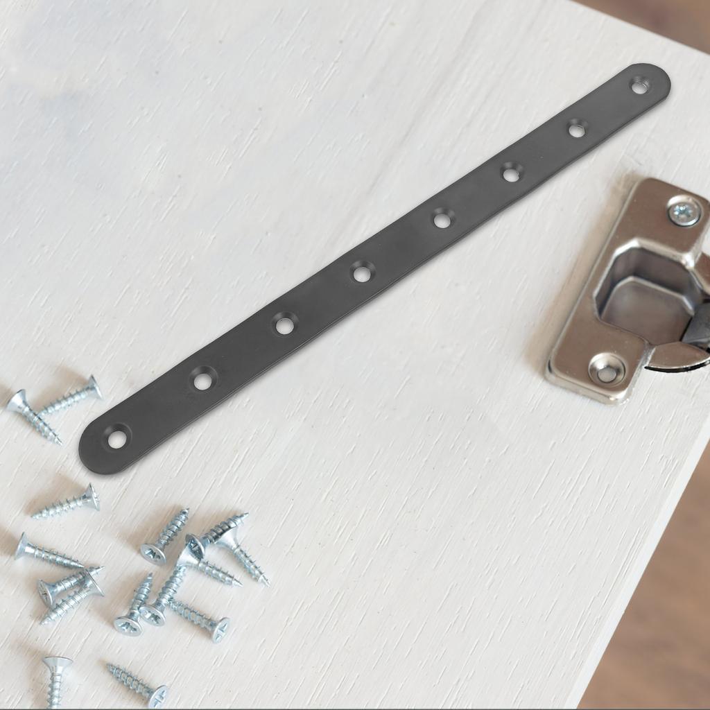 4Pcs Straight Bracket Heavy Duty Metal Bracket for Wood Bookshelves Cabinets Fences Mending Plate Flat Mounting Plate