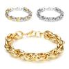 Herren Punk 10MM 18K Gold Verdrehtes Edelstahlarmband