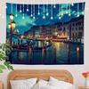 Water Venice Tapestry,Grand Canal and Famous Italian Architecture City Tapestry,Wall Hanging for Bedroom Living Room Dorm Decor
