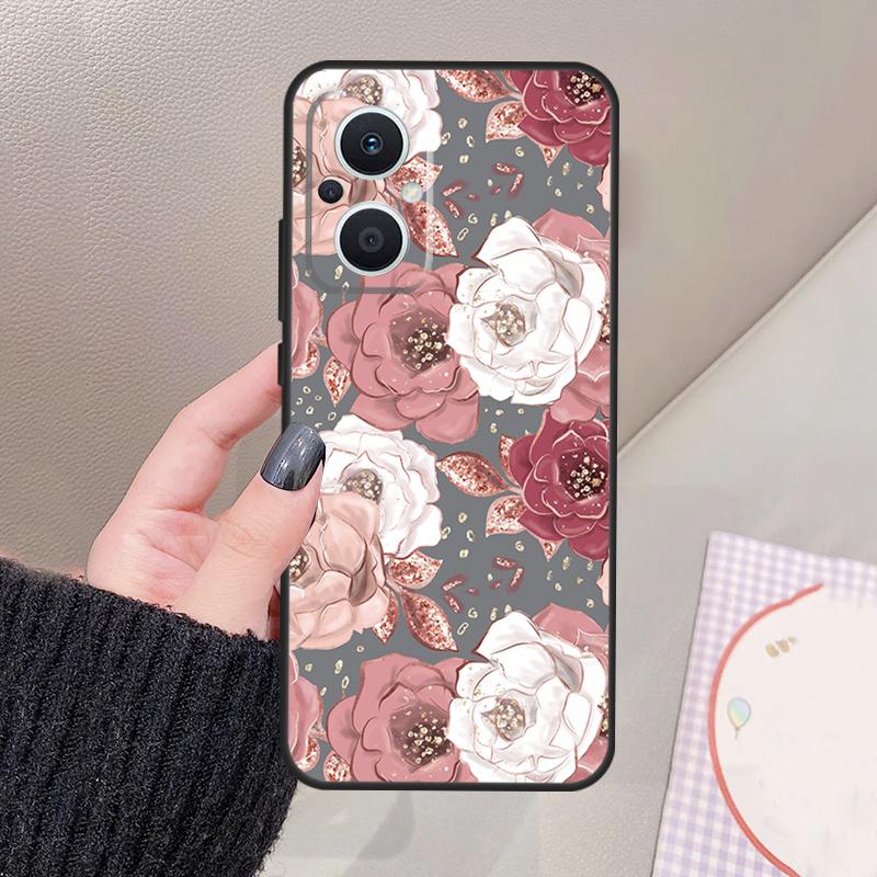 Love Rose Gold Style Funda For OPPO Reno 13 11 12 14 Pro 13F 14F 12F 11F 7 8 Lite OPPO Find X5 X6 X8 X9 Pro Case