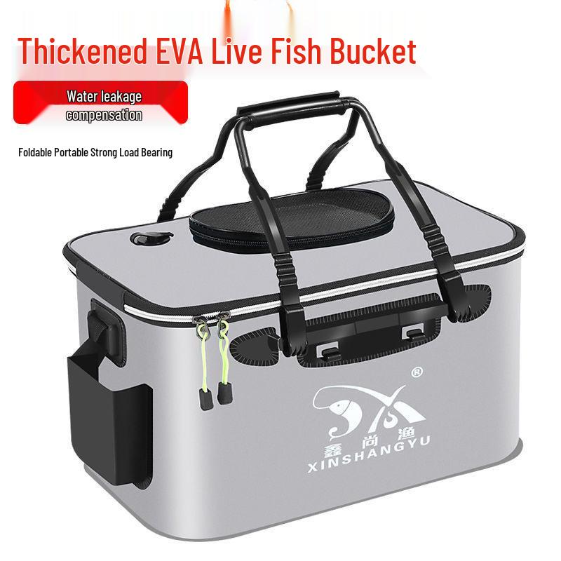 Zusammenklappbare Lebendköderbox zum Angeln - Verdickter Fischbehälter und Zubehör.