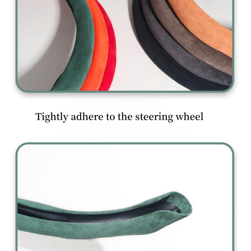 Card Style Suede Ultra-thin Car Steering Wheel Cover, Dynamic and Fashionable Universal Version