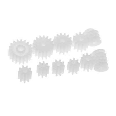 20 Pcs 6mm x 2mm 10 Teeth Plastic Gear Wheel for Toy Car Motor Shaft