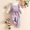 Cozy Autumn/Winter Baby Girl Fashion Set: High Collar Long Sleeve Top & Lace Pants