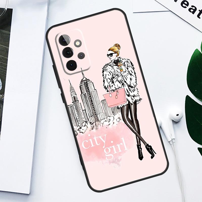 

City Fashion Girl For Samsung Galaxy A06 A05 A16 A54 A34 A14 A55 A35 A15 A53 A33 A13 A22 A32 A52 Phone Case Samsung A23