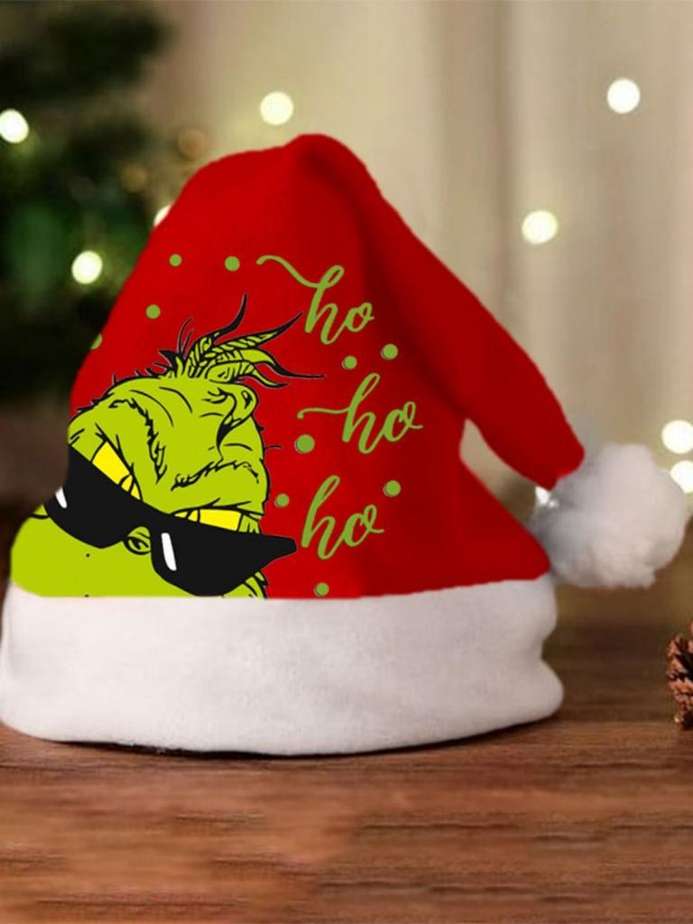 Grinch Christmas Hat With Thick Fleece For Winter Holiday Celebrations