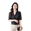Silk Shirt Women's Fashion Short-sleeved Top Summer New V-neck Loose Mulberry Silk Shirt