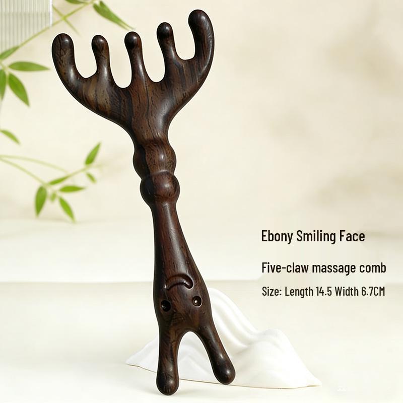 

Antler Scalp Massage Comb: Five-Pronged Head & Neck Therapy Tool for Gua Sha and Meridian Dredging
