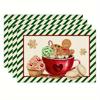 4pc S Gingerbread Candy Ice Cream Christmas Mat 12 X 18 Inches, Seasonal Holiday Countryside Retro Gratitude Winter Mat