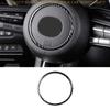 For Mazda 3 Axela 2019-2024 Carbon Fiber Steering Wheel Horn Button Ring Trim