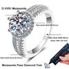 3 Karat Diamant-Moissanit-Ring für Damen, 925er Sterlingsilber, Verlobung, Hochzeit, Party, Luxusringe mit Zertifikat