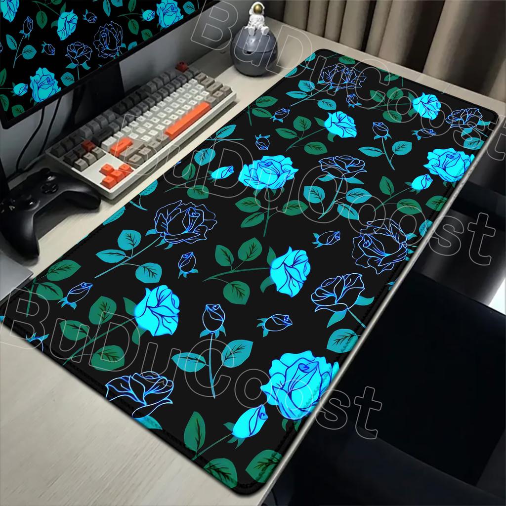Floral Pattern Mousepad Flower Aesthetics Large Gaming Non-slip Speed Mouse Pad Office Desk Mat Computer PC Laptop Keyboard Pad