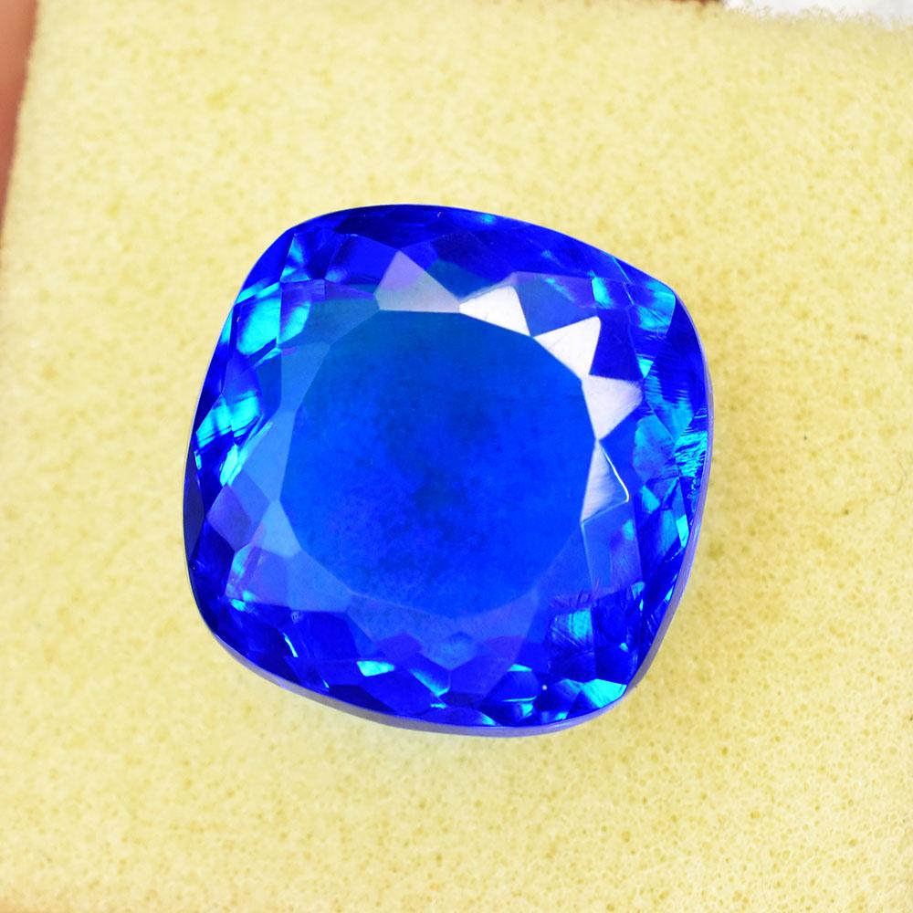 Natural Blue Sapphire Loose Gemstone Flawless 23x23mm Square Cushion Cut September Birthstone Gift