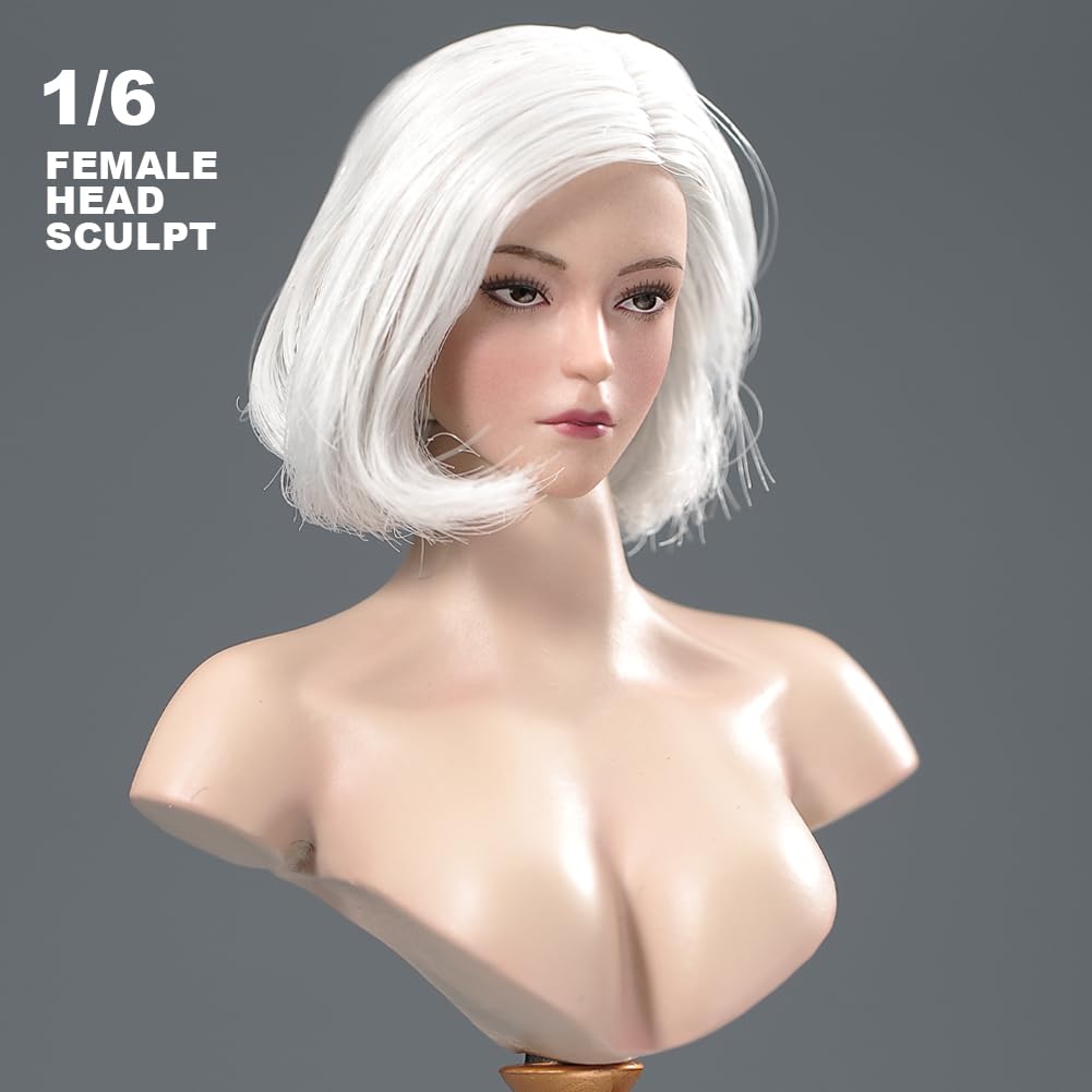VERYCOOL Head Carving Figure Head with Beautiful Head Sculpt Girl Carving Fit 12 Inch Female Action Figure Body VCF-2060 1/6 (A)